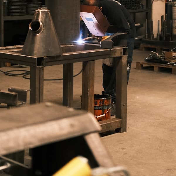 Metal production inside a working factory