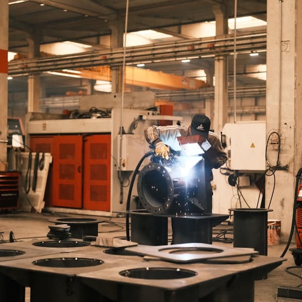 Metal production inside a working factory